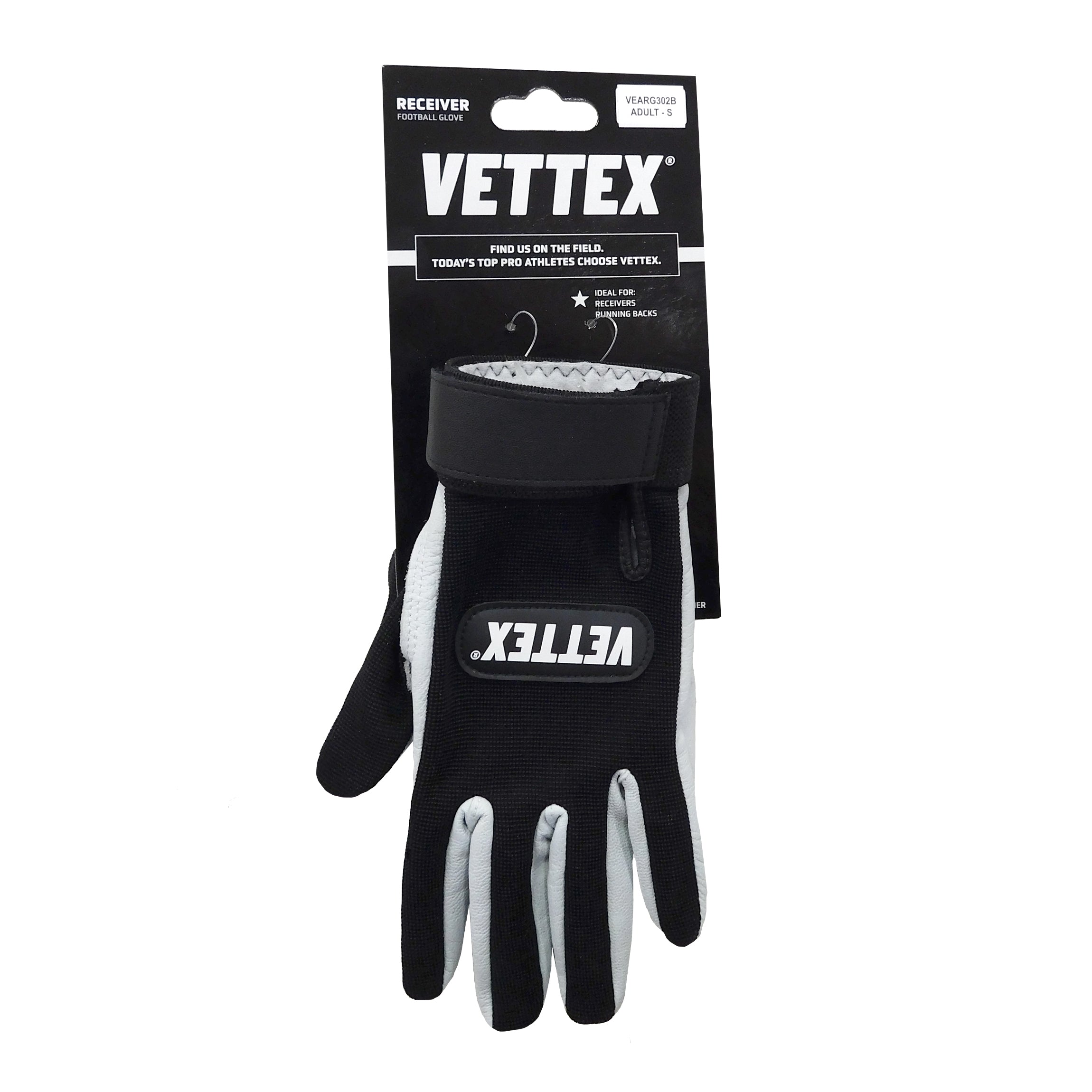 Vettex Adult Receivers Gloves Black