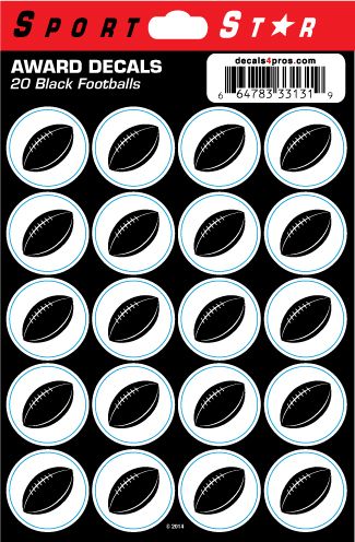 SportStar Helmet Award Decals - Skull - Black