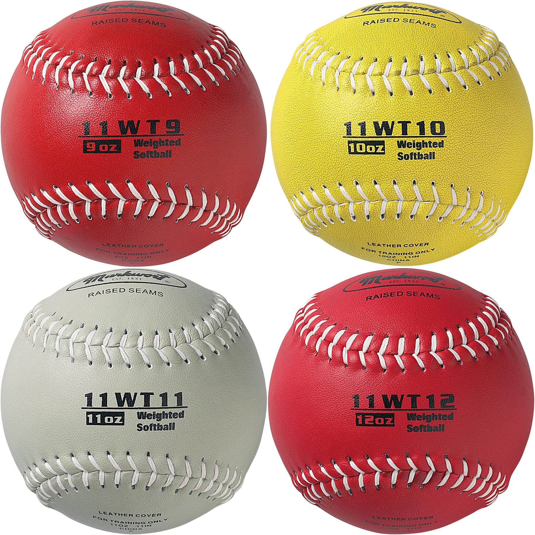 11" Softball Weighted Set - 9 Oz, 10 Oz, 11 Oz, 12 Oz