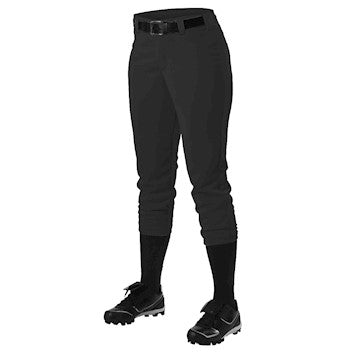 Alleson Youth Fastpitch Pants w/ Belt Loops - Black