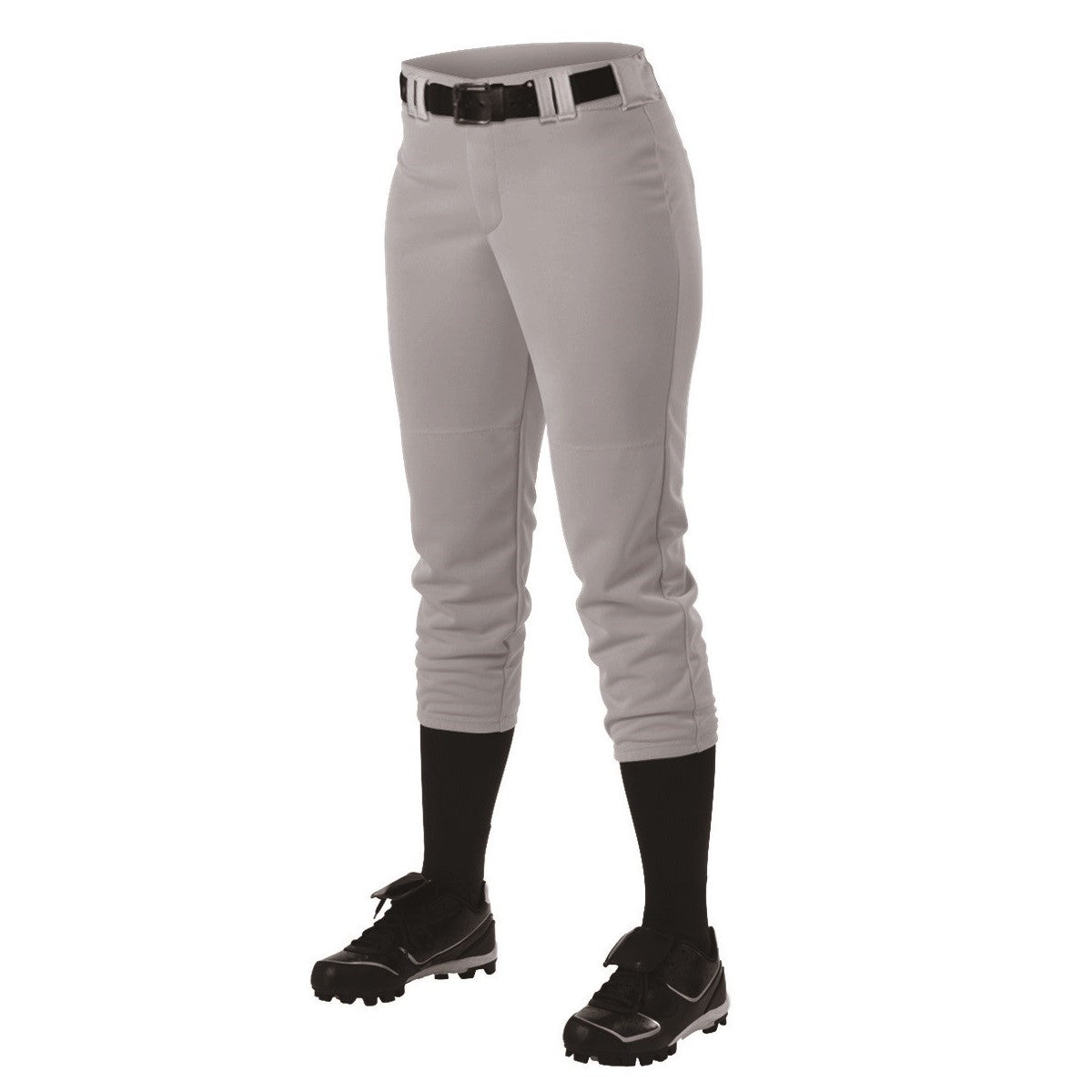 Alleson Youth Fastpitch Pants w/ Belt Loops - Grey