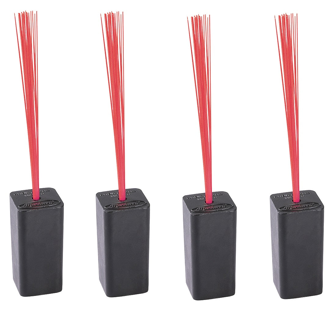 Markwort Black Rubber Base Plugs with Red Bristles - 4 Pack