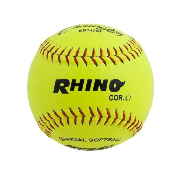 Champion Rhino 11" Leather Softball .47 core Raised Seams -  Yellow