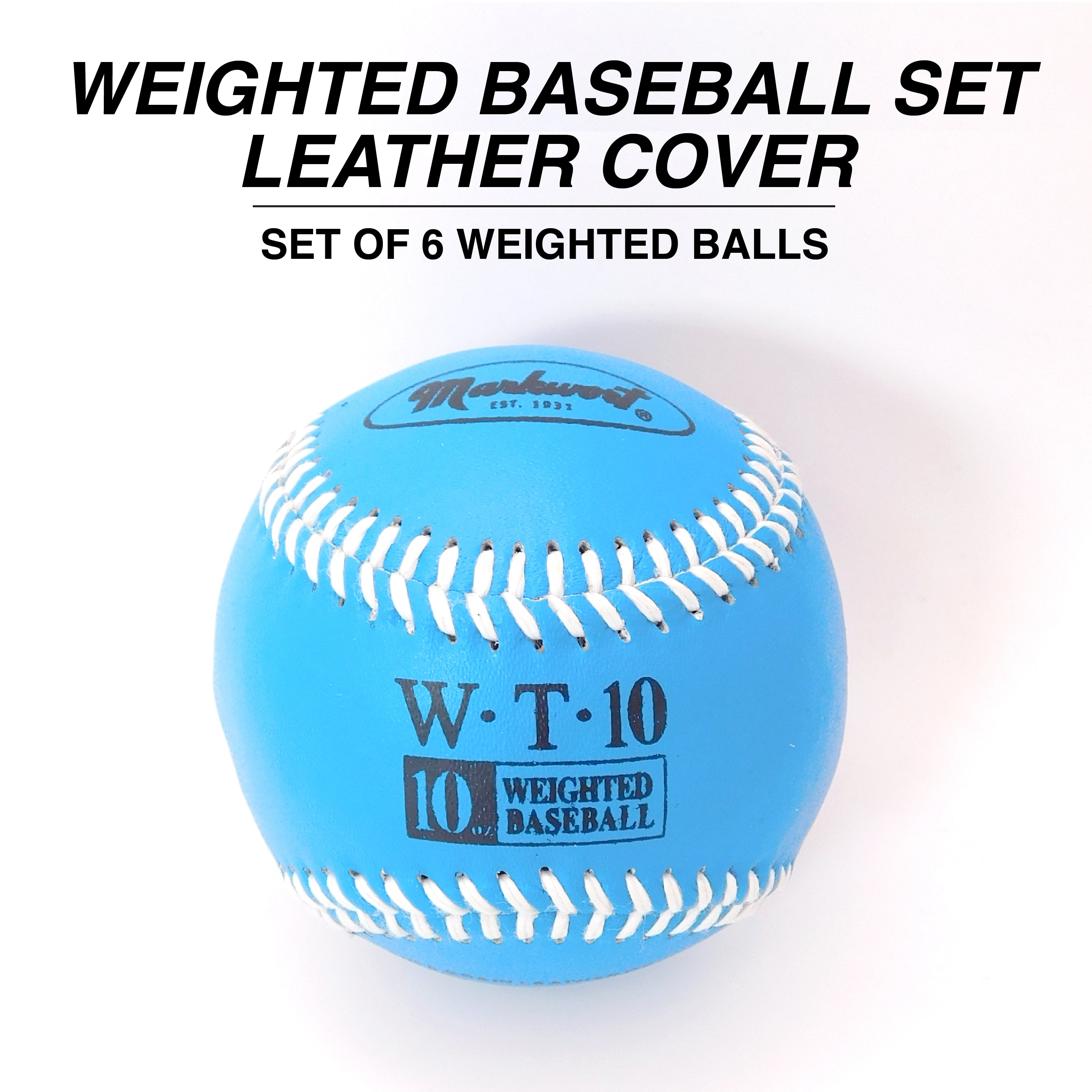 Weighted Baseball Set - Leather Cover 7-8-9-10-11-12oz