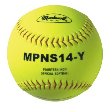 Markwort 14 Softball Syn. Cover Yellow/Red Stitch