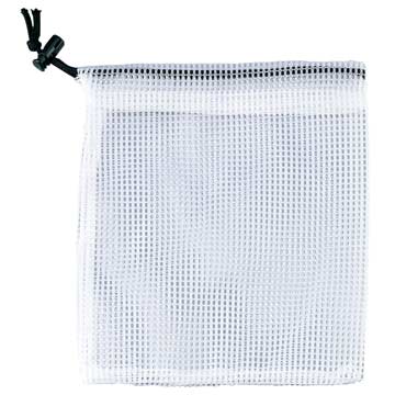 White Mesh Bag with Drawstring - Holds 16 baseballs or 8 softballs