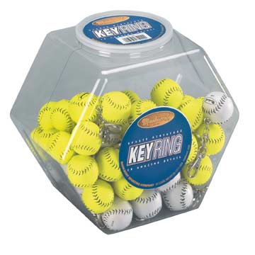 Canister Display with 60 Baseball Miniature Keyrings