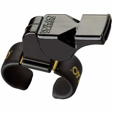 Fox 40 Finger Grip Referee Whistle - Black