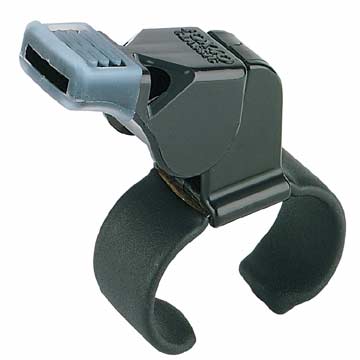 Fox 40 Classic Finger Grip Whistle with Cushion Mouth Grip - Black