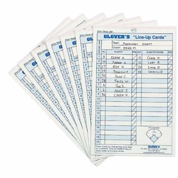 Glover's Line-Up Cards 35 Sets