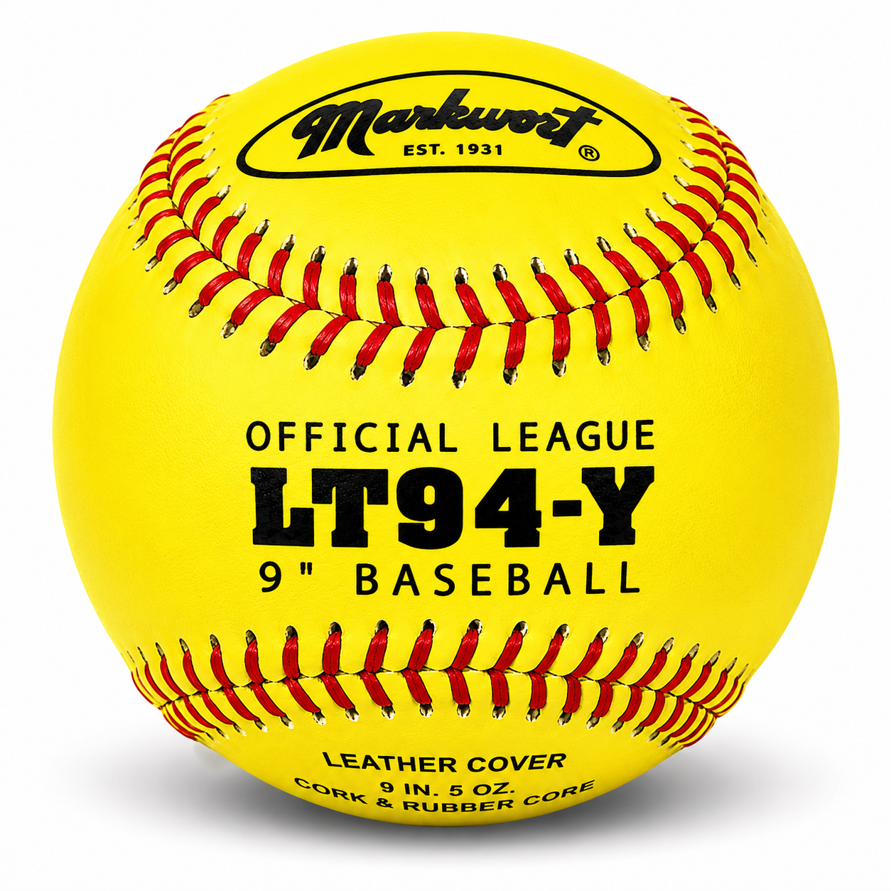 Markwort Yellow Leather Cover Baseball - 9"