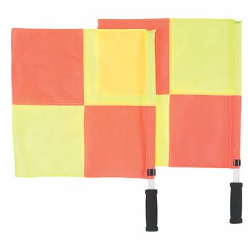 Markwort Soccer Linesman Flags - Checkered Orange/Yellow