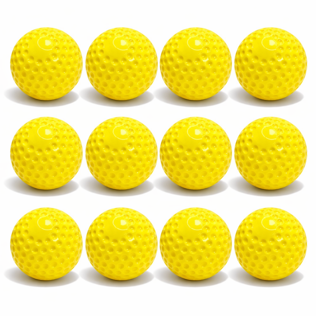 Markwort Pitching Machine Balls with Dimples - 12" Yellow - Dozen