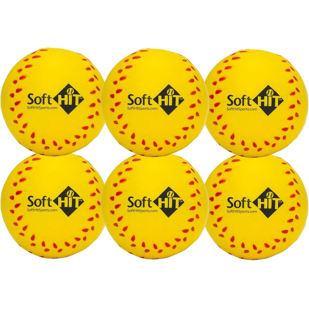 Soft Fit Softballs Training Foam Ball- Yellow - 6 Pack