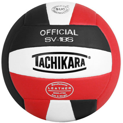 Tachikara SV-18S Composite Volleyball - Black/White/Scarlet