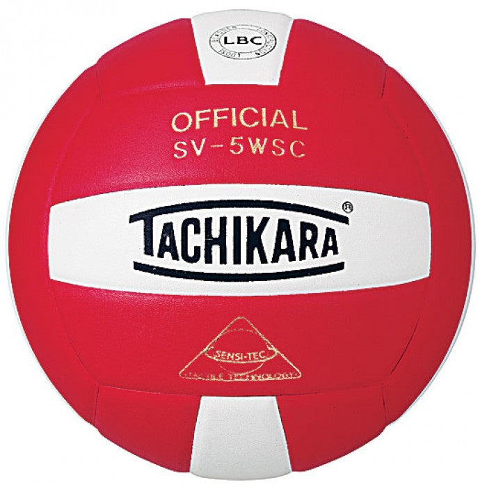 Tachikara SV5-WSC Sensi-Tec Volleyball - Scarlet/White