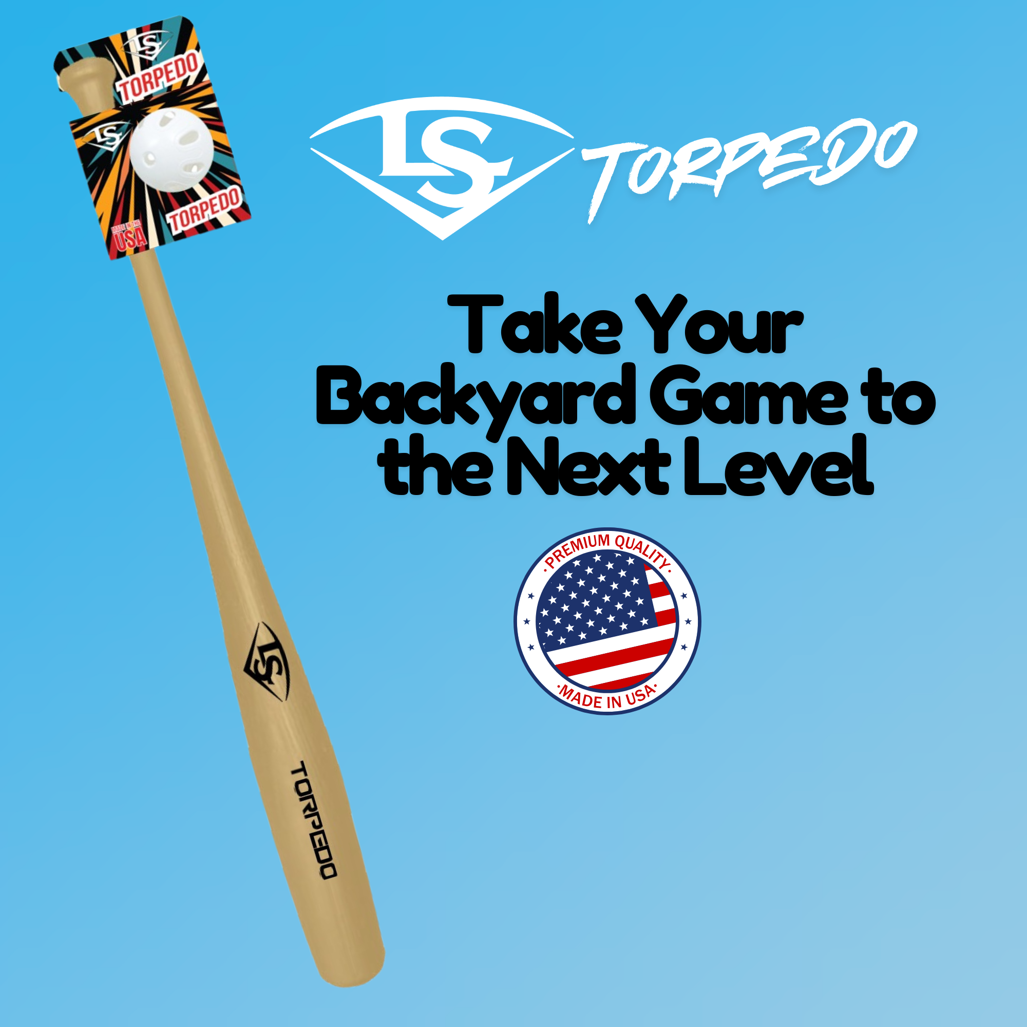 Louisville Slugger Torpedo Bat and Ball Combo