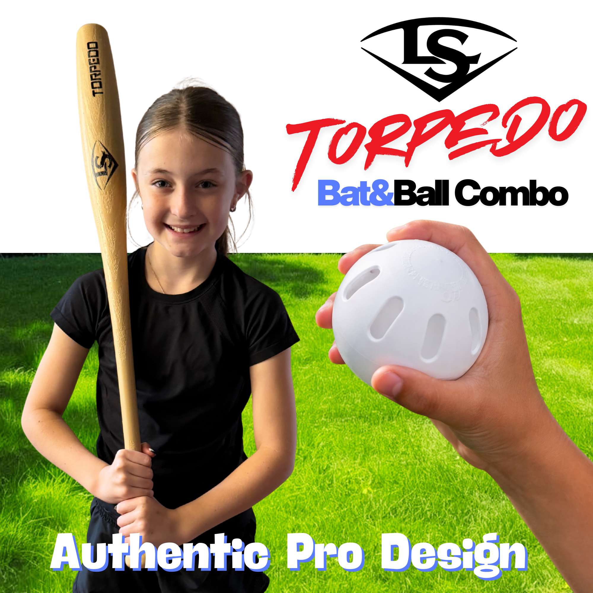 Louisville Slugger Torpedo Bat and Ball Combo