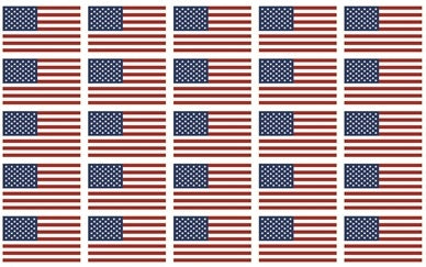 American Flag Helmet Decal Stickers .5x.33 (25 per sheet)