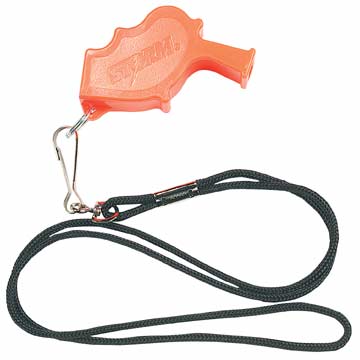 Storm Whistle - Orange with Black Lanyard